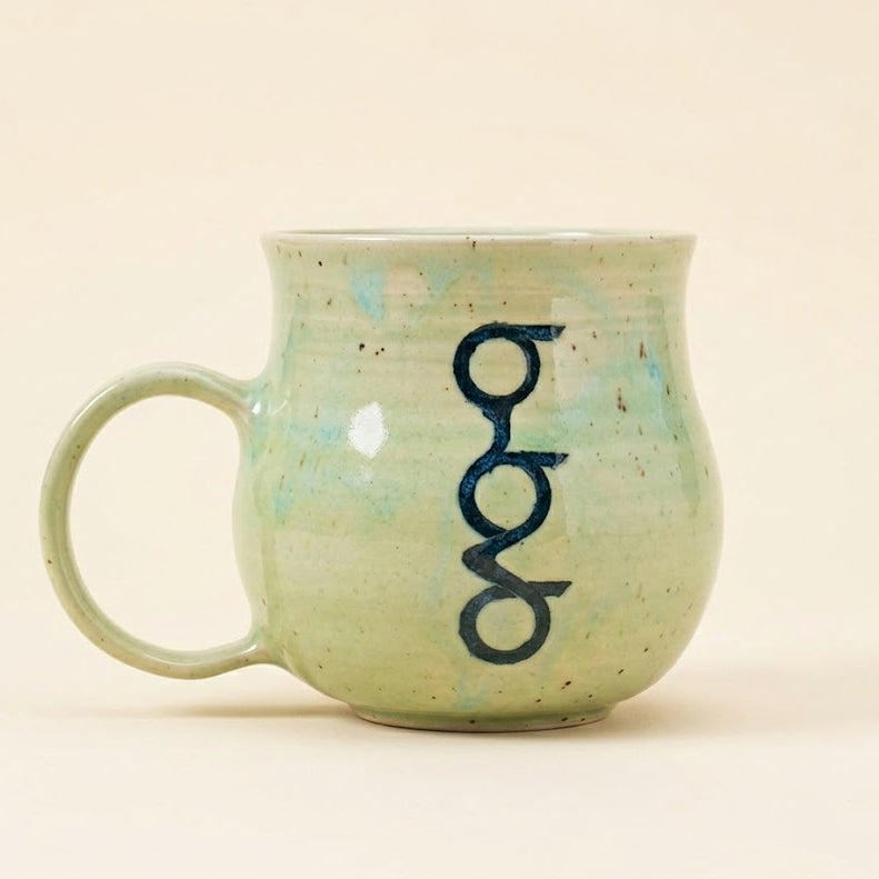 Handcrafted Intergreen Mug - Amber Green